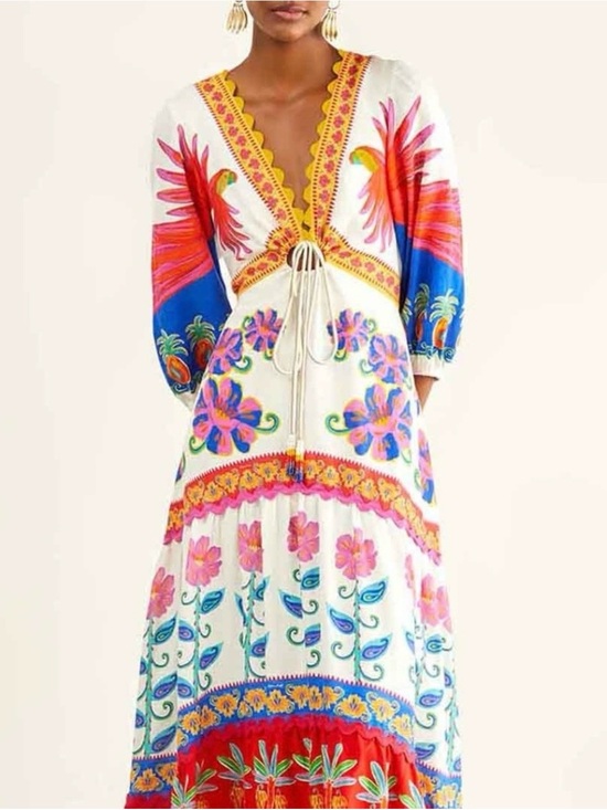 FARM Rio Dresses & Skirts - Farm Rio Vivid Garden Maxi Dress size M